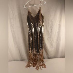 Lulus Gold Sequin Maxi Dress - SS